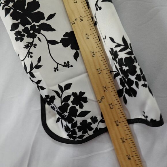 Dressbarn Oriental Jacket Womens Sz 14w Asian Style White w/ Black Floral Lined - Picture 12 of 16